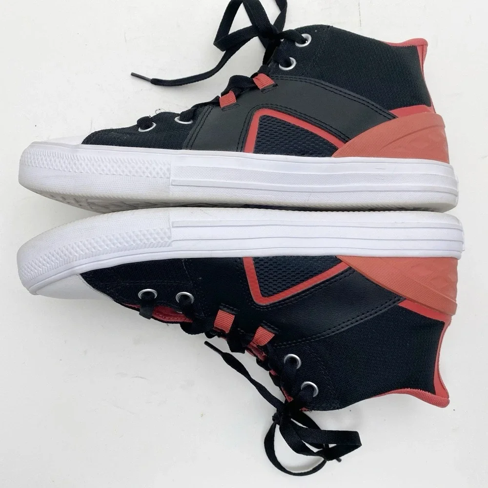 Converse Chuck Taylor All Star Flux Ultra Mid Sneaker Mens 9 Black Red Womens 11 - Picture 4 of 7